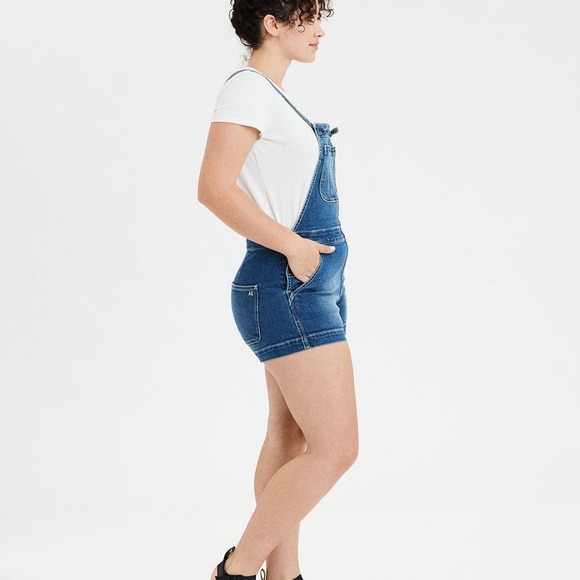 AE HIGH-WAISTED DENIM SHORT OVERALL - Picture 5 of 5